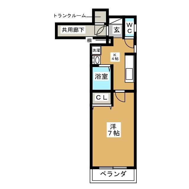 COCOA桜新町(1K/1階)の間取り写真