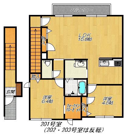 シャーメゾン森川(2LDK/2階)の間取り写真