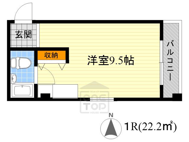 ファインクレスト江坂(ワンルーム/6階)の間取り写真
