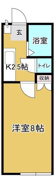 ヴェルドミール古川(1K/2階)の間取り写真