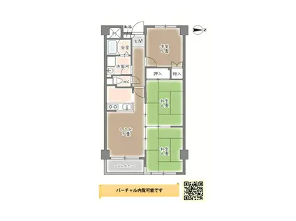 アデューウエダ(3LDK/2階)の間取り写真