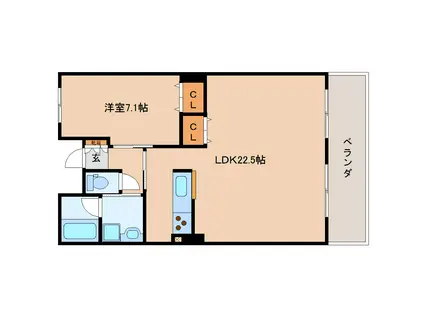 アグレアーブル(1LDK/6階)の間取り写真