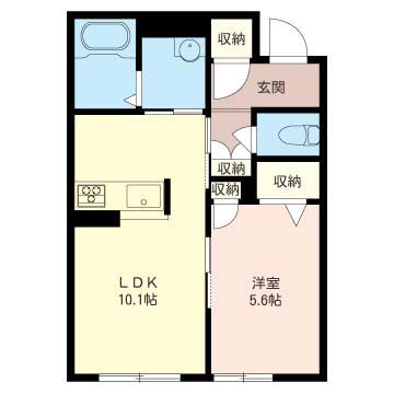 DEAR COURT(1LDK/1階)の間取り写真