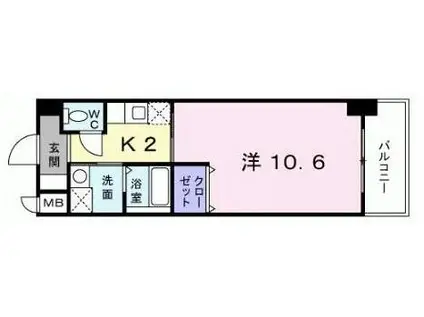 セトル.イン鳳(1K/3階)の間取り写真