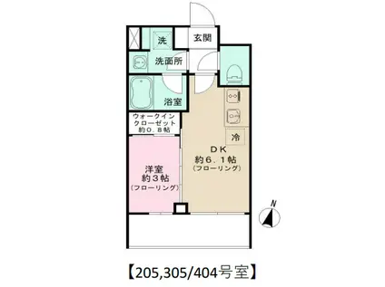 IPSE代々木上原DLX イプセ代々木上原デラックス(1DK/3階)の間取り写真