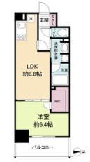 アプリーレ堺筋本町(1LDK/5階)の間取り写真