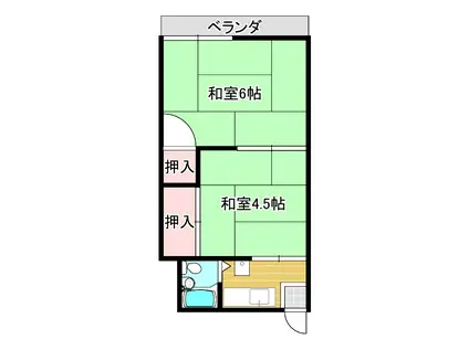 スプリングコーポ(2K/1階)の間取り写真