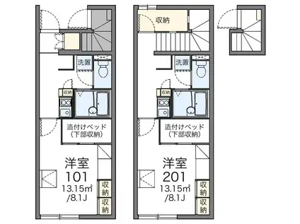 レオパレスエトワール28729(1K/1階)の間取り写真