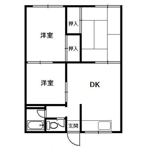 志田ハイツ(3DK/1階)の間取り写真