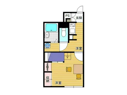 レオパレスPASTORAL(1K/1階)の間取り写真