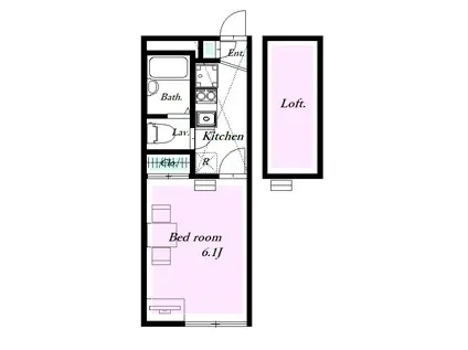 レオパレスHANAWA(1K/2階)の間取り写真