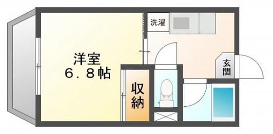 アイヨコヤマ(1K/2階)の間取り写真