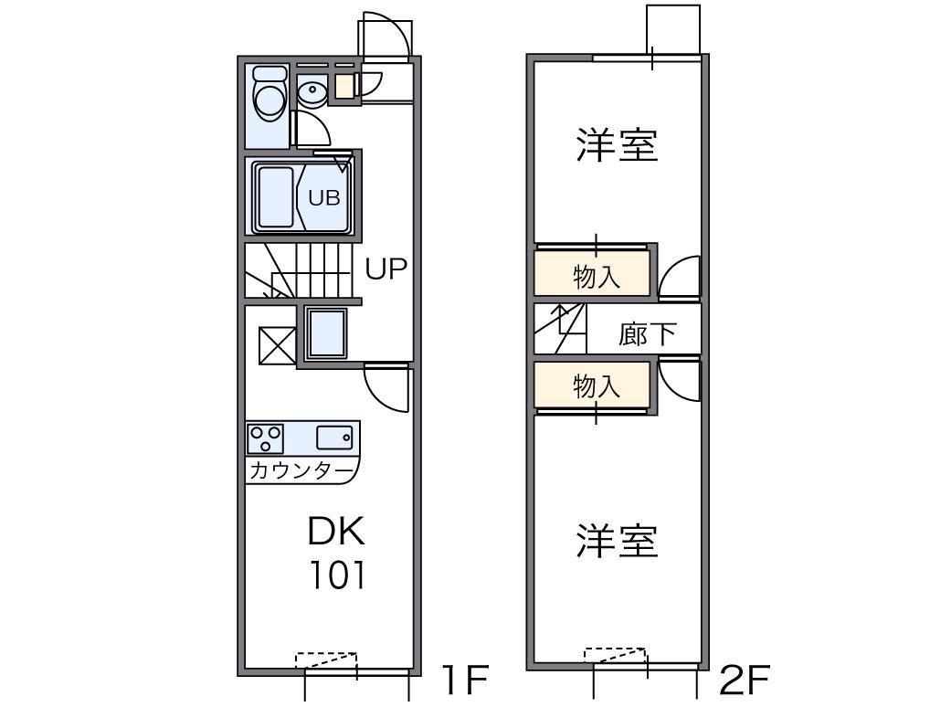 レオパレスMAI(2DK/1階)の間取り写真
