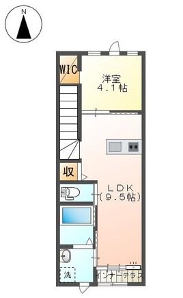 グレーシア皆春(1LDK/2階)の間取り写真
