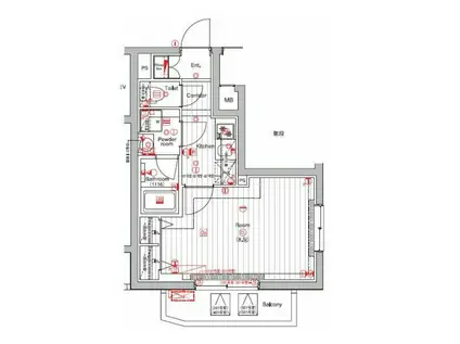 ザハウス赤坂檜町(1K/2階)の間取り写真