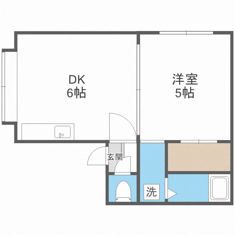 5.ミカエルマンション(1LDK/2階)の間取り写真