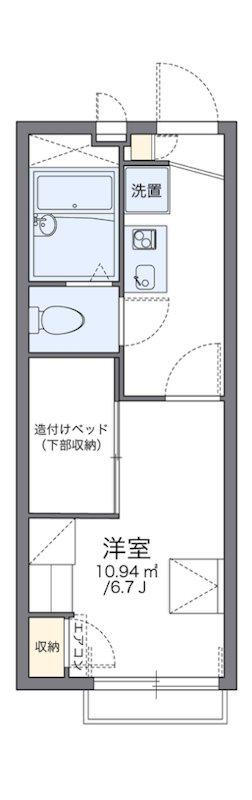レオパレスウエストI(1K/2階)の間取り写真