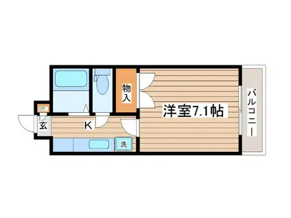 アリス川平第1(1K/2階)の間取り写真