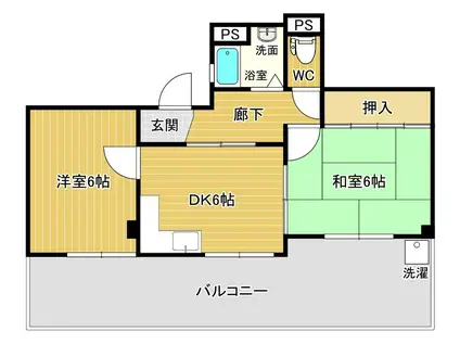 YS COURT(2DK/3階)の間取り写真