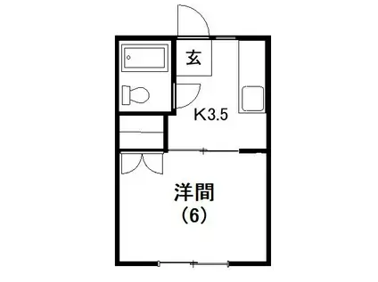 ひかりコーポ(1K/1階)の間取り写真