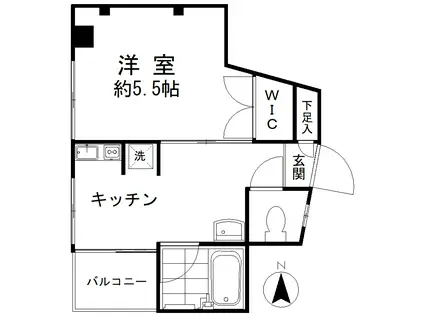 ケイビル(1K/4階)の間取り写真