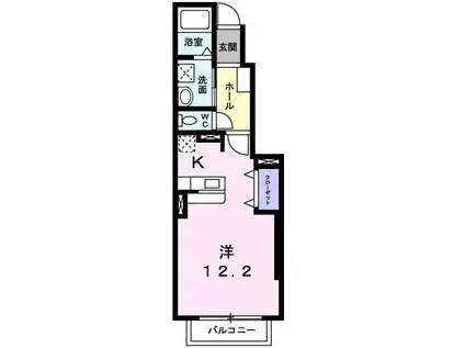 メゾン・アム-ル(ワンルーム/1階)の間取り写真