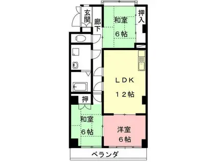 アビタシオンOHNO(3LDK/2階)の間取り写真