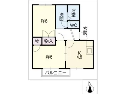 フレグランス平針(2K/1階)の間取り写真