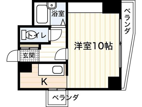 グランドマンション舟入(ワンルーム/2階)の間取り写真