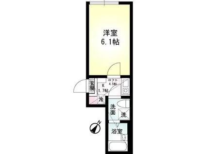 イルミナハイム(1K/2階)の間取り写真