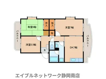 サニーコート(3DK/1階)の間取り写真