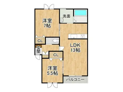 M CUBE(2LDK/2階)の間取り写真