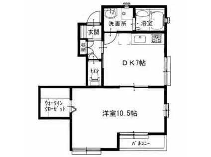 エスペランサ広野4号地(1DK/1階)の間取り写真