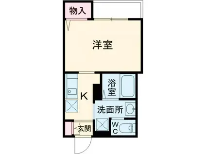 スタジオーネ駅南(1K/2階)の間取り写真