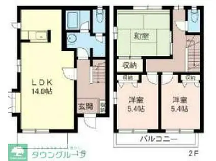 アミューズ大南A(3LDK/1階)の間取り写真