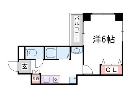 CITYSPIRE神戸元町II(1K/5階)の間取り写真