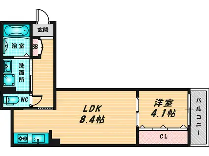 OGAR COURT FUSE(1LDK/1階)の間取り写真
