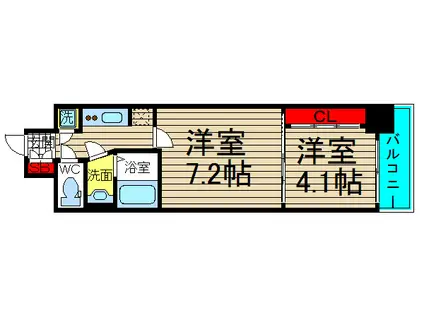 セレニテ本町エコート(2K/3階)の間取り写真