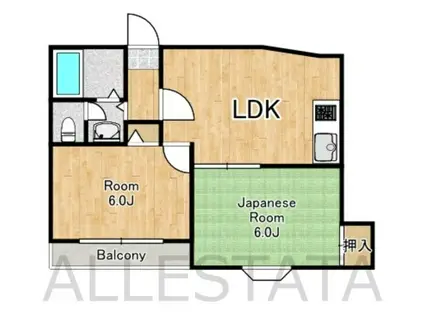 アーバンライフ巽(2LDK/5階)の間取り写真