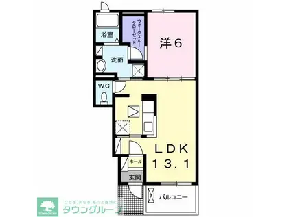 クレメント・II(1LDK/1階)の間取り写真