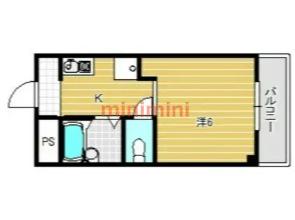 ロイヤルミサワ(1K/2階)の間取り写真