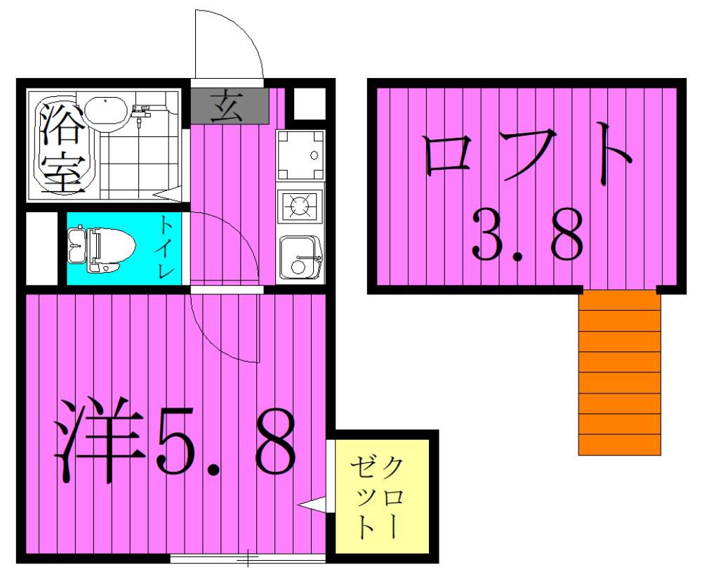 WELL BEING江北(1K/3階)の間取り写真