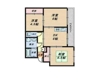 I-CUBE(3DK/4階)の間取り写真