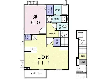 サンリット(1LDK/2階)の間取り写真