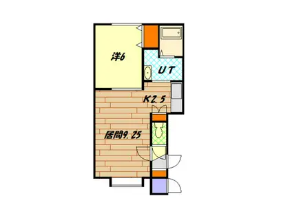 JR函館本線 旭川駅 徒歩15分 2階建 築10年(1LDK/2階)の間取り写真