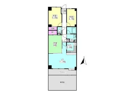 RIS中央林間I(3LDK/1階)の間取り写真