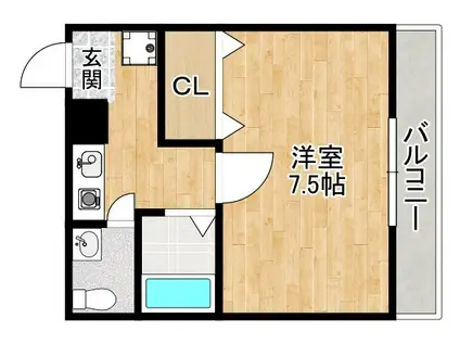 パイン箕面(1K/2階)の間取り写真