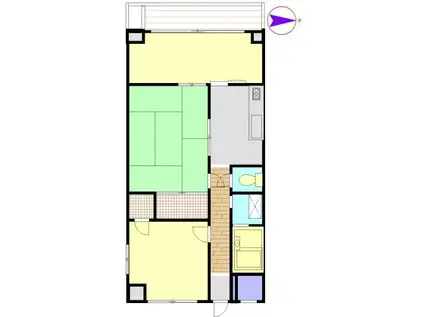 平マンション(2LDK/2階)の間取り写真