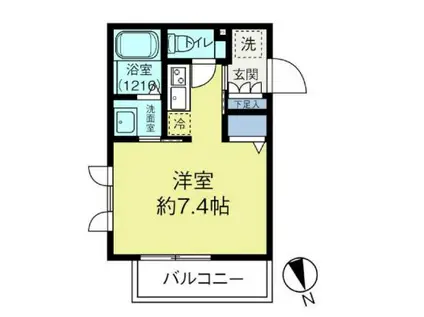 セラヴィ(ワンルーム/4階)の間取り写真