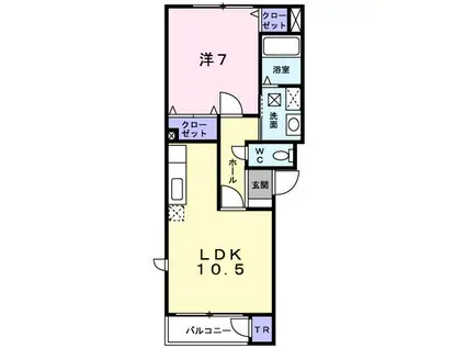 フォレストサイド(1LDK/2階)の間取り写真